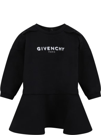 Givenchy Black Dress For Bby Girl With Logo