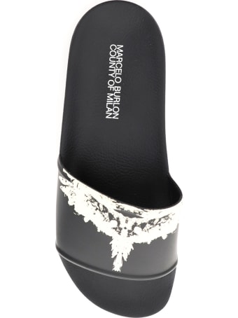 Marcelo Burlon Wings Print Rubber Slides