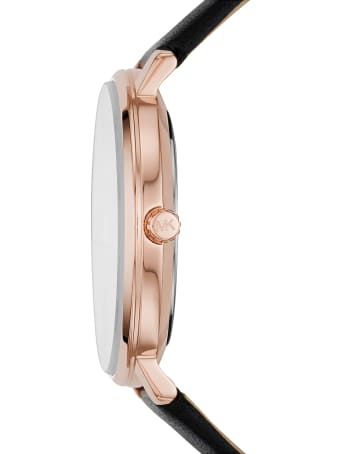 Michael Kors Pyper Gold Tone Black Leather Watch