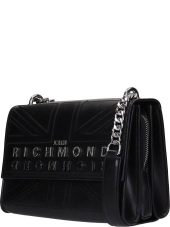 John Richmond Caplett Shoulder Bag In Black Polyuretan