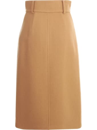 Mantù Long Straight Skirt W/double Buttons