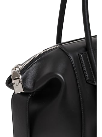 Givenchy Antigona Soft Lock Handbag In Black Leather