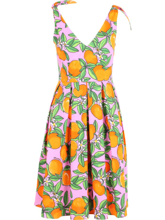 Alessandro Enriquez 'orange Print' Cotton Dress
