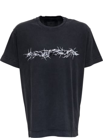 Givenchy Black Oversize Cotton T-shirt With Print