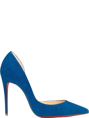 Christian Louboutin Blue Suede Iriza 100 Pumps