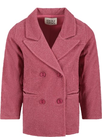 Douuod Fuchsia Jacket For Girl With Lurex Details