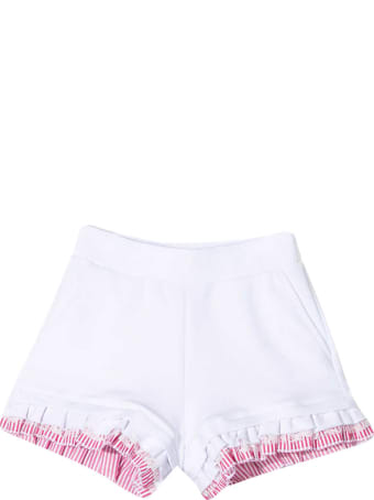 Monnalisa White And Pink Shorts