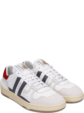 Lanvin Clay Sneakers In White Suede And Leather