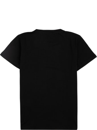 Emporio Armani Black Cotton T-shirt With Logo Print