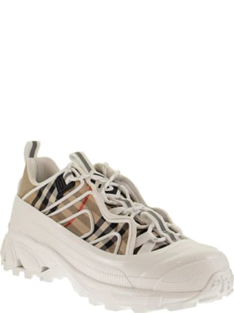 Burberry Arthur - Vintage Check Cotton And Leather Sneakers