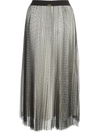 TwinSet Plumentis Pleated Long Skirt