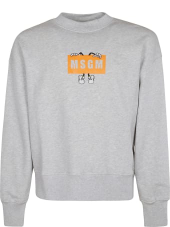 MSGM Embroidered Logo Ribbed Sweatshirt