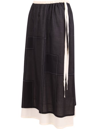 Yoshi Kondo 'hill Layrered' Cotton Skirt