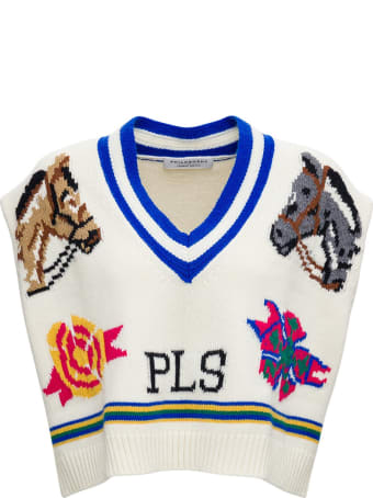 Philosophy di Lorenzo Serafini Merino Wool Top With Inlay Processing