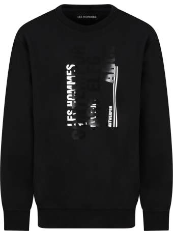 Les Hommes Black Sweatshirt For Boy With Logo