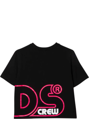 GCDS Mini Black Teen Design Cropped T-shirt