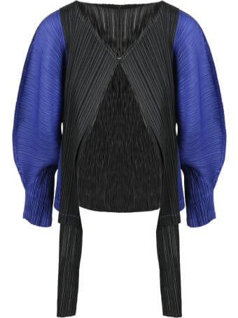 Pleats Please Issey Miyake Printed Pleated Cardigan