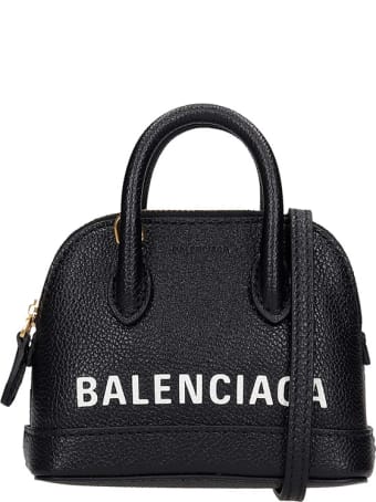 Balenciaga Ville Top Hand Hand Bag In Black Leather