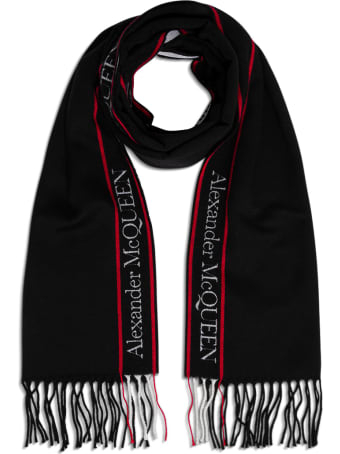 Alexander McQueen Wool And Cashmere Scarf With Logo