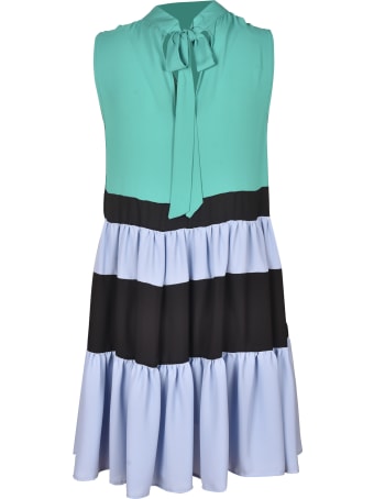 Jucca Tie-neck Sleeveless Stripe Detail Dress