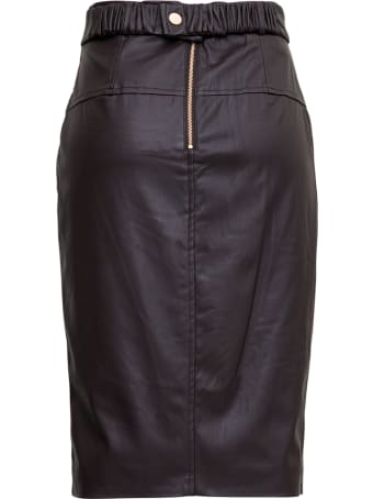 Liu-Jo Longuette Leatheret Skirt With Chain Belt Detail