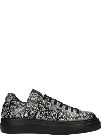 Cesare Paciotti Bandana Print Sneakers In Black Leather