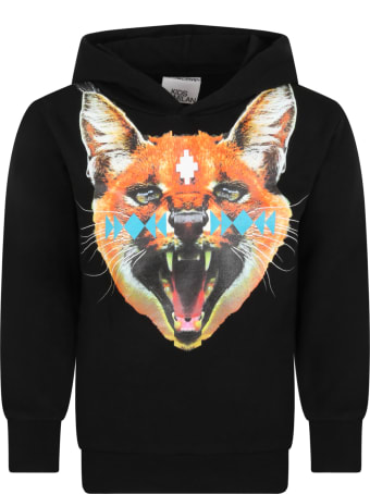 Marcelo Burlon Black Sweatshirt For Boy With Fox