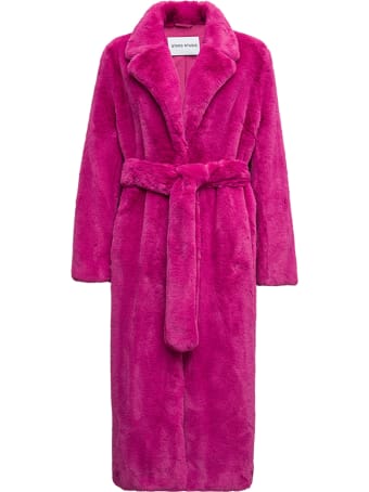 STAND STUDIO Juliet Pink Long Coat With Belt