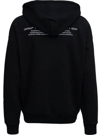 Off-White Black Cotton Hoodie With Caravaggio Print