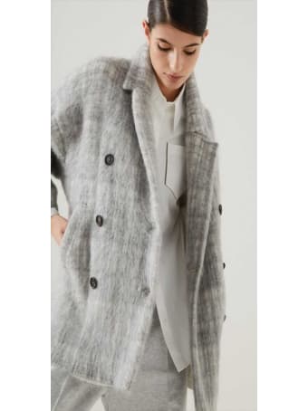Brunello Cucinelli Double-breasted Jacket In Brushed Wool Blend