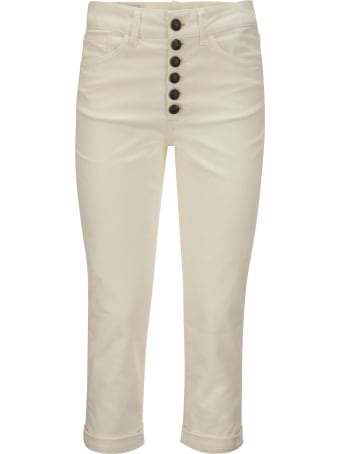 Dondup Koons - Loose Fit Cotton Trousers With Jewelled Buttons