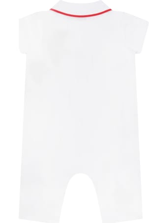 Burberry White Babygrow For Baby Boy With Check Vintage