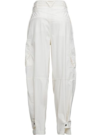 Bottega Veneta White Stretch Technical Wool Cargo Pants