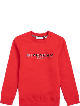 Givenchy Red Cotton Sweatshirt With Logo