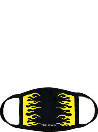 Vision of Super Black And Yellow Flames Face Mask