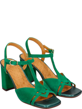 Chie Mihara Zizi Sandals In Green Suede