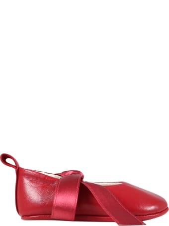 Simonetta Red Ballet Flats For Baby Girl