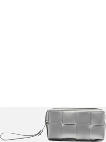 Bottega Veneta Cassette Pouch In Leather With All-over Woven Pattern