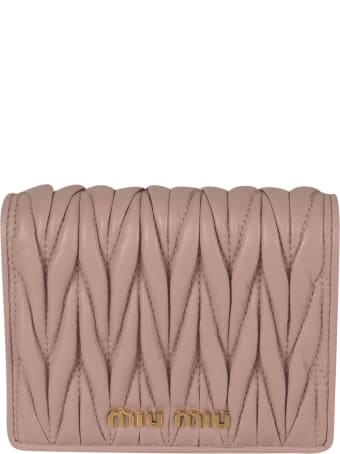 Miu Miu Metal Logo Button-snap Wallet