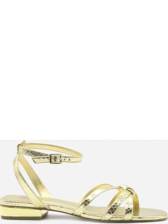 MICHAEL Michael Kors Brinkley Sandals In Python Effect Metallic Leather