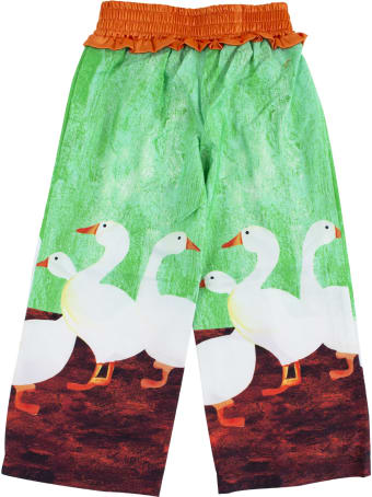 Stella Jean Girl Trousers Printed With Geese