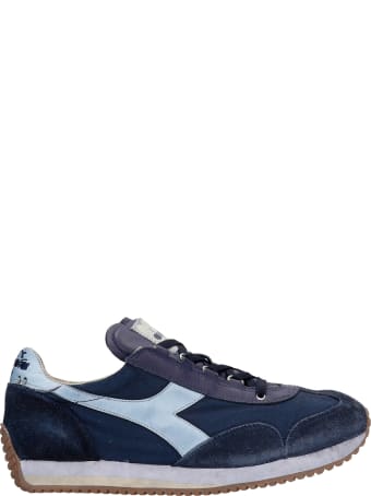 Diadora Equipe H Sneakers In Blue Suede And Fabric Diadora