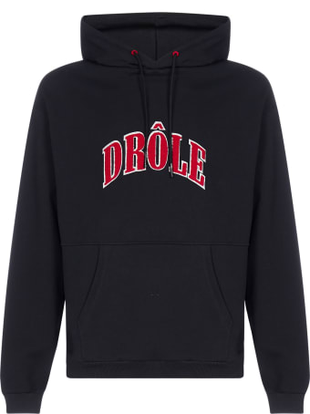 Drôle de Monsieur Embroidered Logo Cotton Hoodie