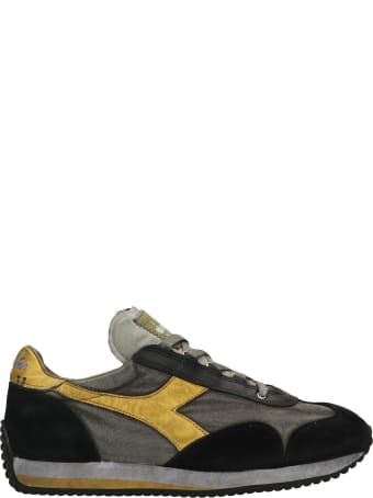 Diadora Equipe H Sneakers In Black Suede And Fabric
