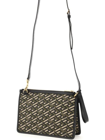 Versace La Greca Signature Pouch With Shoulder Strap