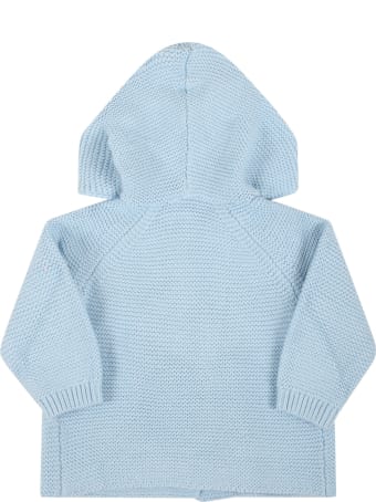 Stella McCartney Kids Light Blue Cardigan For Baby Boy With Ears