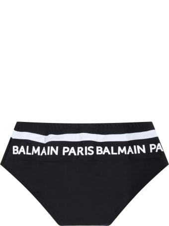 Balmain Black Swim Briefs For Boy With Logos