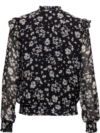 Liu-Jo Floral Fabric Black Shirt