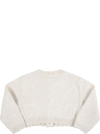 Blumarine Beige Cardigan For Baby Girl