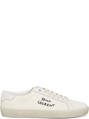 Saint Laurent Court Sl / 06 Sneakers With Leather And Fabric Embroidery